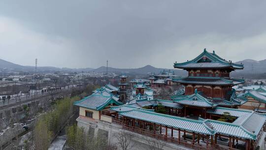 【合集】航拍南京金陵小镇雪景