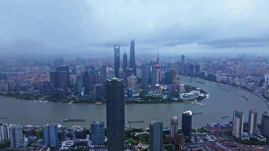 上海台风暴风雨来临前黑云压城航拍