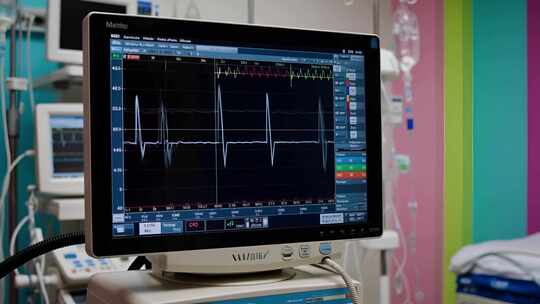 医院心电图监测设备画面
