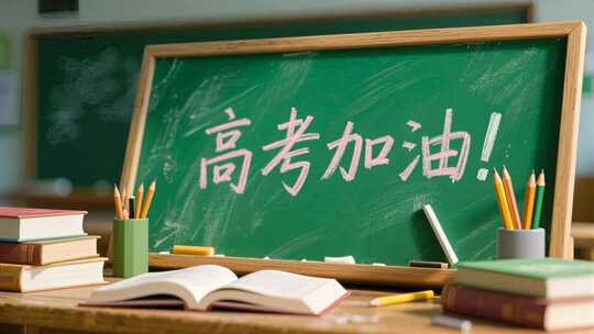 高考加油黑板粉笔课桌教育励志场景