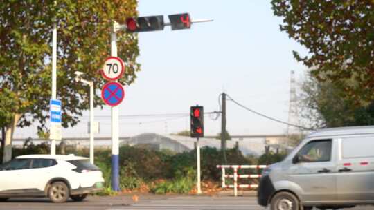 交通信号灯 道路 车流 汽车 红绿灯