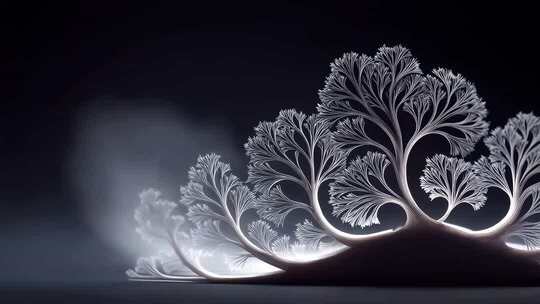 极简主义白色树状图科技感十足