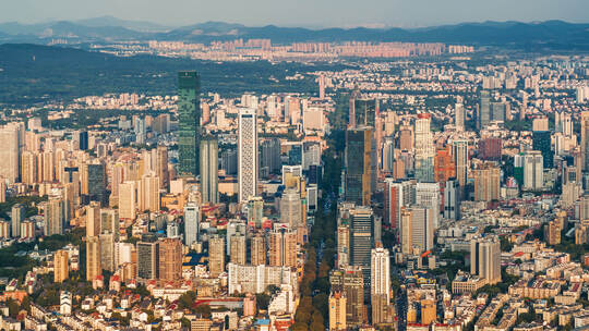 航拍国内一线城市高楼林立全景鸟瞰