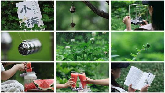 小满 小满节气 露营 喝茶 下雨 水滴空镜高清在线视频素材下载