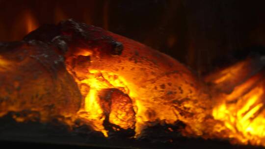 【镜头合集】燃烧的炭火炉火木炭烧烤
