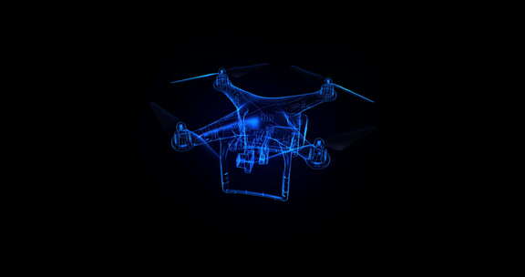 3D科技全息投影无人机素材