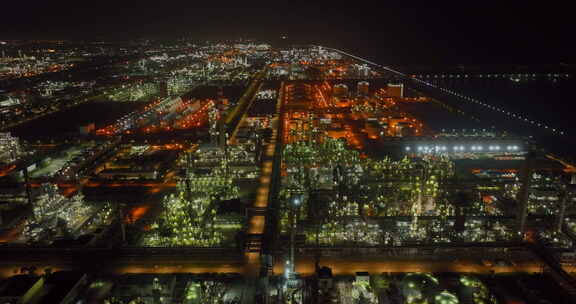 化工区厂房 夜景 航拍 1