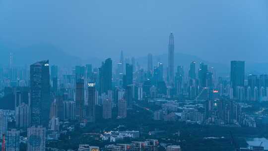 深圳城市风光日转夜延时