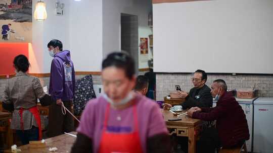 跷脚牛肉餐饮门店场景4K素材