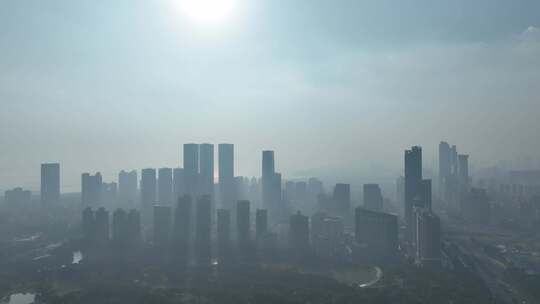 深圳城市建筑阳光航拍