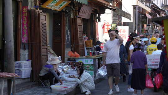 云南菜市场市集赶集大理丽江腾冲古城古镇视频素材模板下载