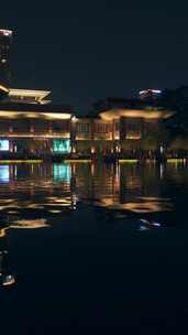 佛山千灯湖公园与城市景观夜景灯光