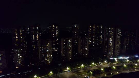 广州黄埔区开创大道萝岗住宅夜景