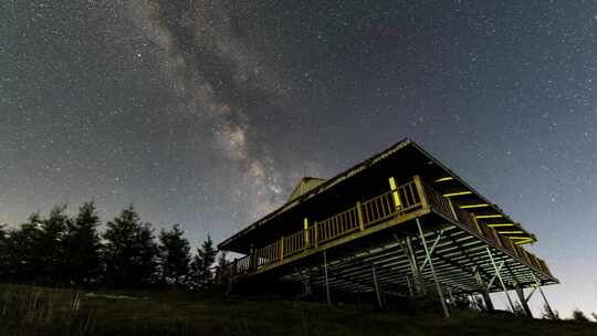 4k夏天崇礼云顶天路银河星空观景台