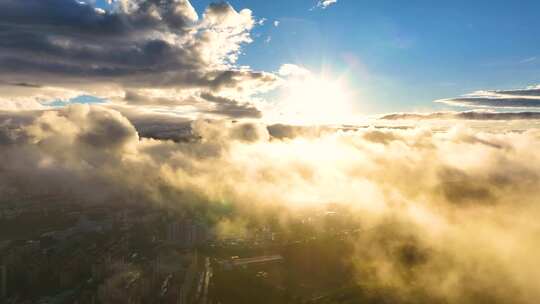 拨云见日 云层 太阳 平流雾 光 自然 穿云