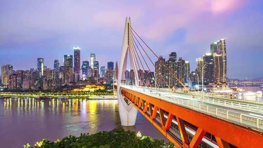 重庆渝中半岛东水门大桥延时