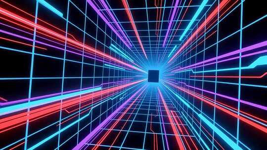 科技线条穿梭网格4K