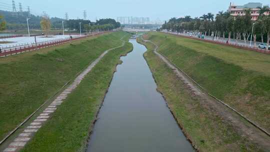 城市发展视频深圳光明区茅洲河整洁河道