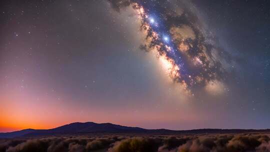 旷野星空银河壮丽景观