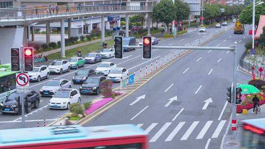 城市路口车流延时