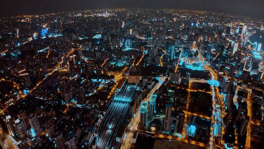 上海浦西夜景航拍合集