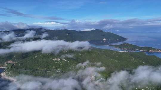 南澳岛清晨云海海上岛屿大海海洋航拍