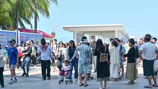 海南三亚西岛风景区游客旅游治愈唯美镜头