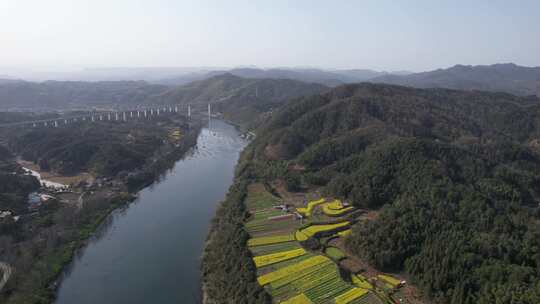 祖国大好河山湖南舞水河航拍