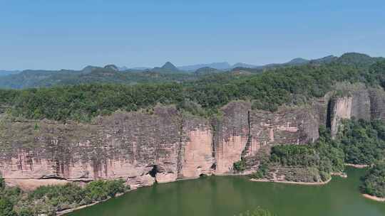 福建泰宁大金湖丹霞地貌大赤壁景区航拍