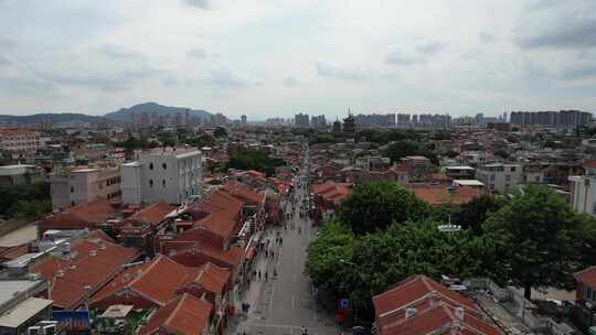 福建泉州古西街钟楼开元寺航拍