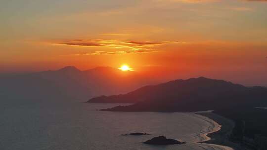 惠州巽寮湾傍晚夕阳航拍