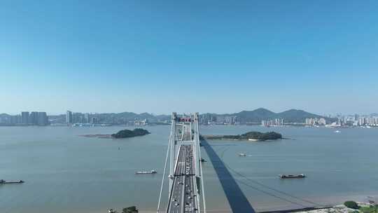 东莞虎门大桥航拍桥梁珠江大桥河流风景鸟瞰