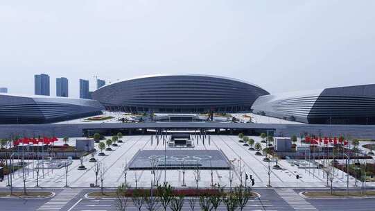 郑州奥林匹克体育中心 鸟瞰 白天4K视频