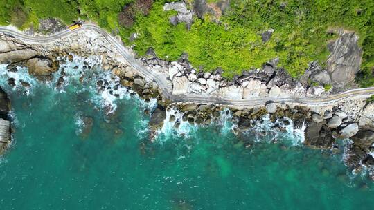 海南三亚蜈支洲岛码头航拍风景