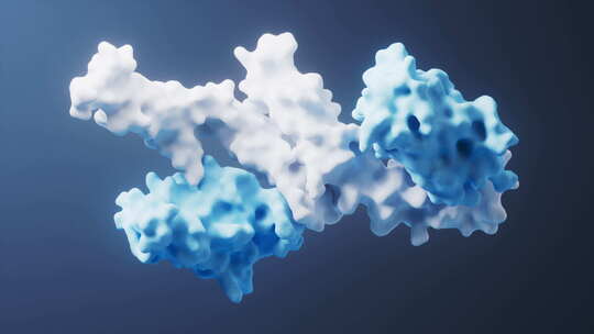 生物科技蛋白质分子结构3D渲染