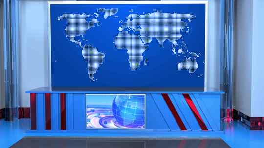 新闻演播室世界地图背景
