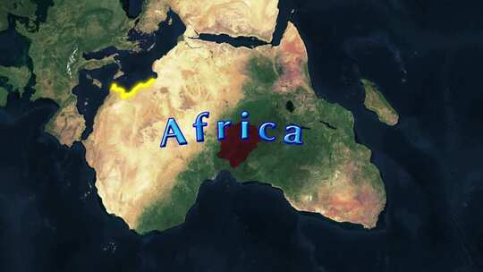 具有喷墨效果的非洲地图视频素材模板下载
