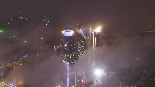 福州闽江北中央商务区夜景视频素材模板下载