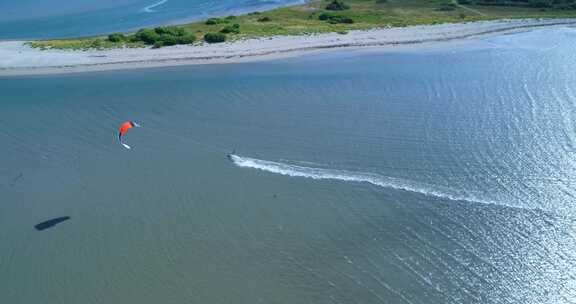 风筝冲浪，大海，降落伞，冲浪