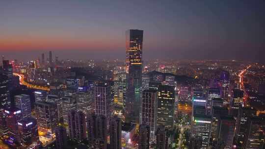 4k航拍山东济南汉峪金谷夜景