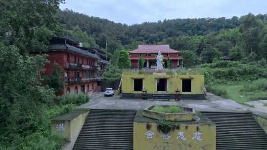 高清航拍四川眉山彭山象耳寺庙