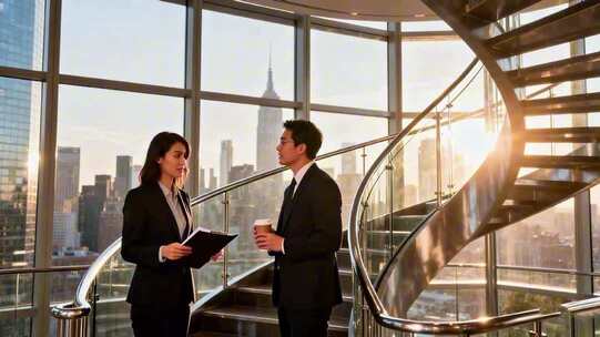 商务人士洽谈合作接待客户商务