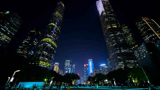 广州珠江新城花城广场夜景