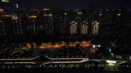 重庆夜景城市交通建筑航拍