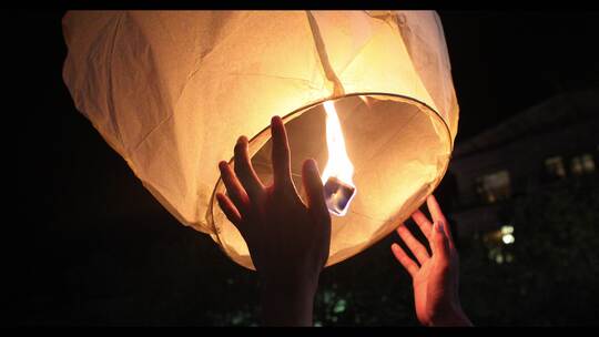 4k原创舞台led背景许愿灯新年