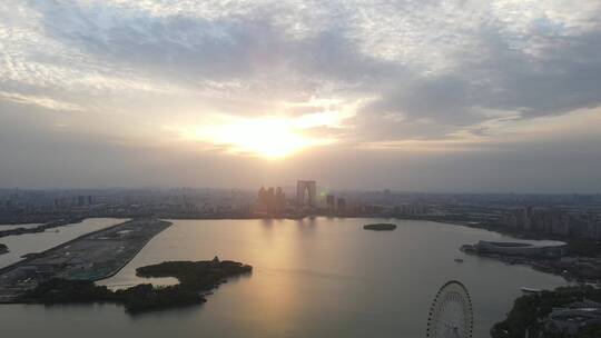 苏州金鸡湖景区4K航拍原素材