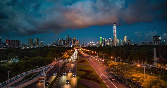 深圳城市夜景航拍