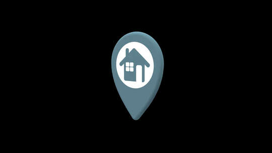 带House Icon V9的蓝灰3D地