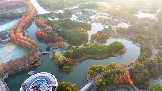 生态湿地公园人工岛  湿地水系