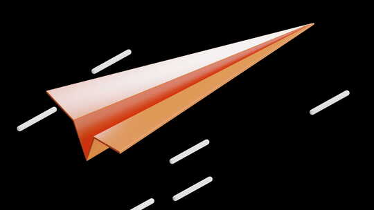 纸飞机的3D动画展示了制作和飞行折纸飞机